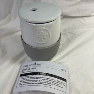 PAMPERED CHEF #1529 CERAMIC EGG OATMEAL CAKE(SINGLE SERVE) COOKER EUC ONE SIZE